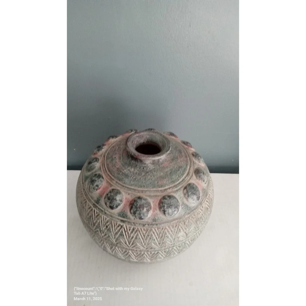Etched Ceramic Vase Decorative‎ Accent Vase Home Decor Unique Design